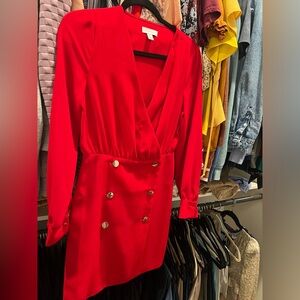 Red Topshop Double breast dress